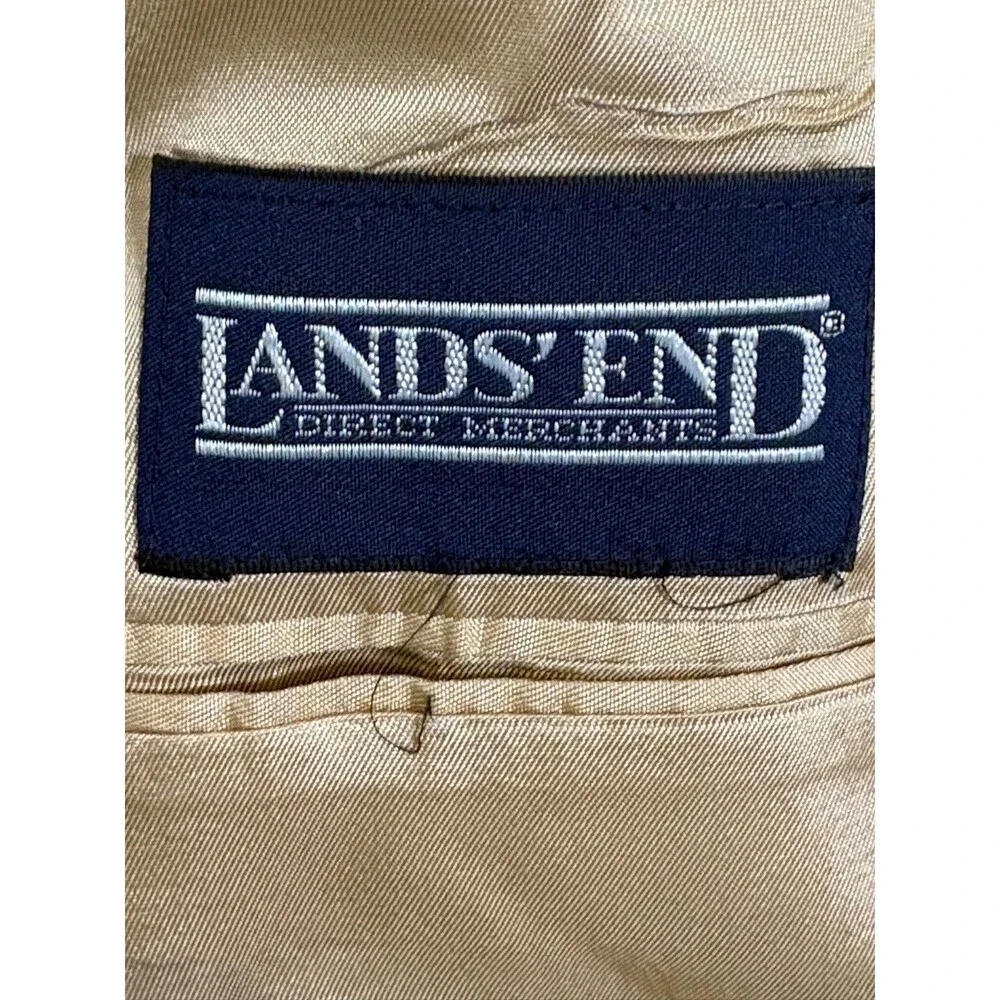 Vtg Lands End Blazer Sportscoat Mens 42R Corduroy Elbow Patches Made In USA